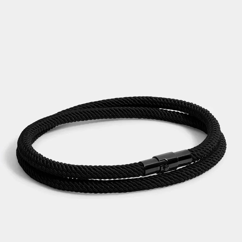 Minimalist Black Rope Bracelet Wave | Vernault