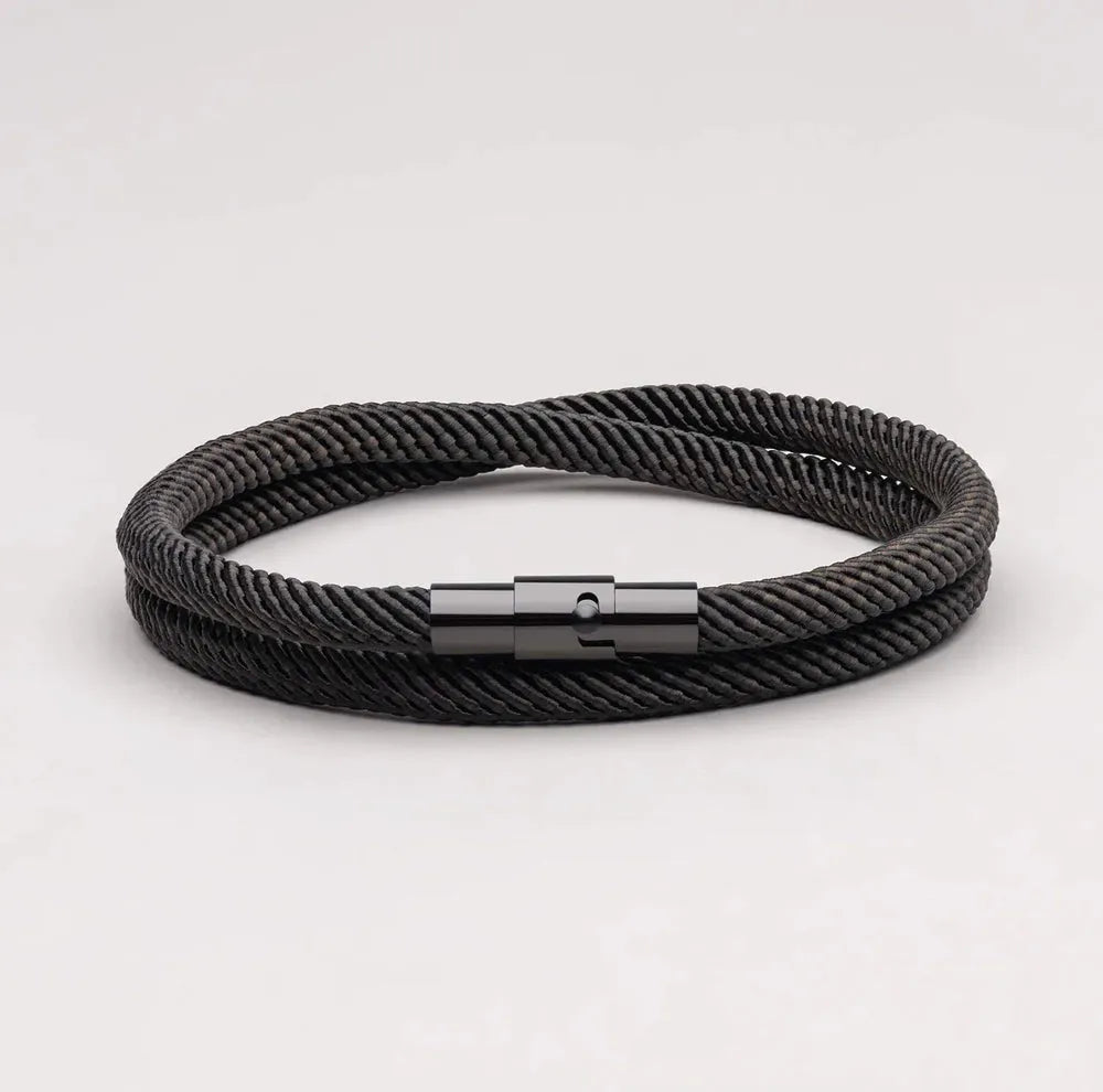Minimalist Black Rope Bracelet Wave | Vernault
