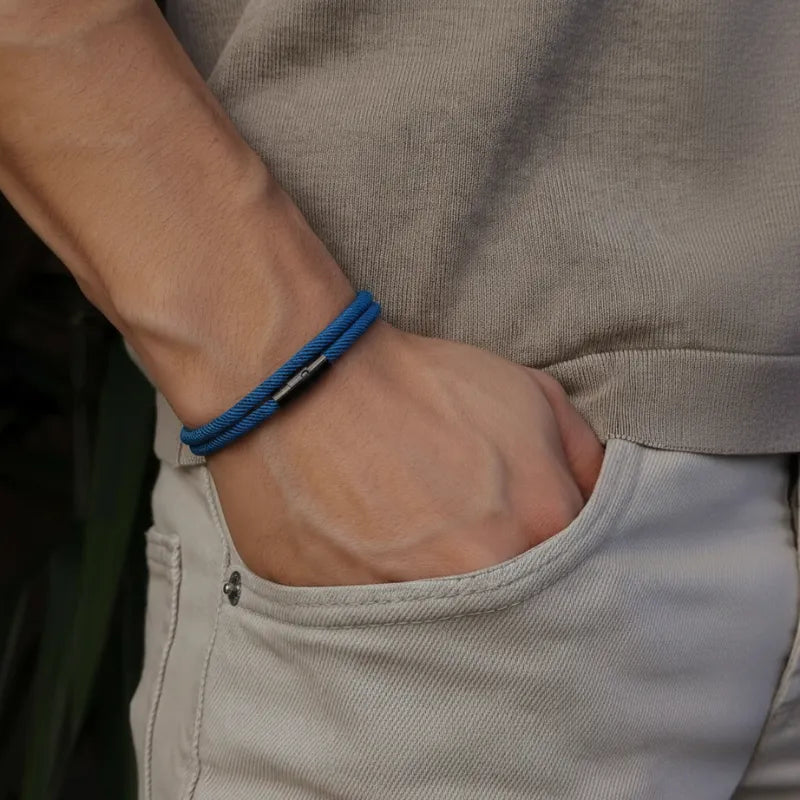Minimalist Blue Rope Bracelet Wave | Vernault