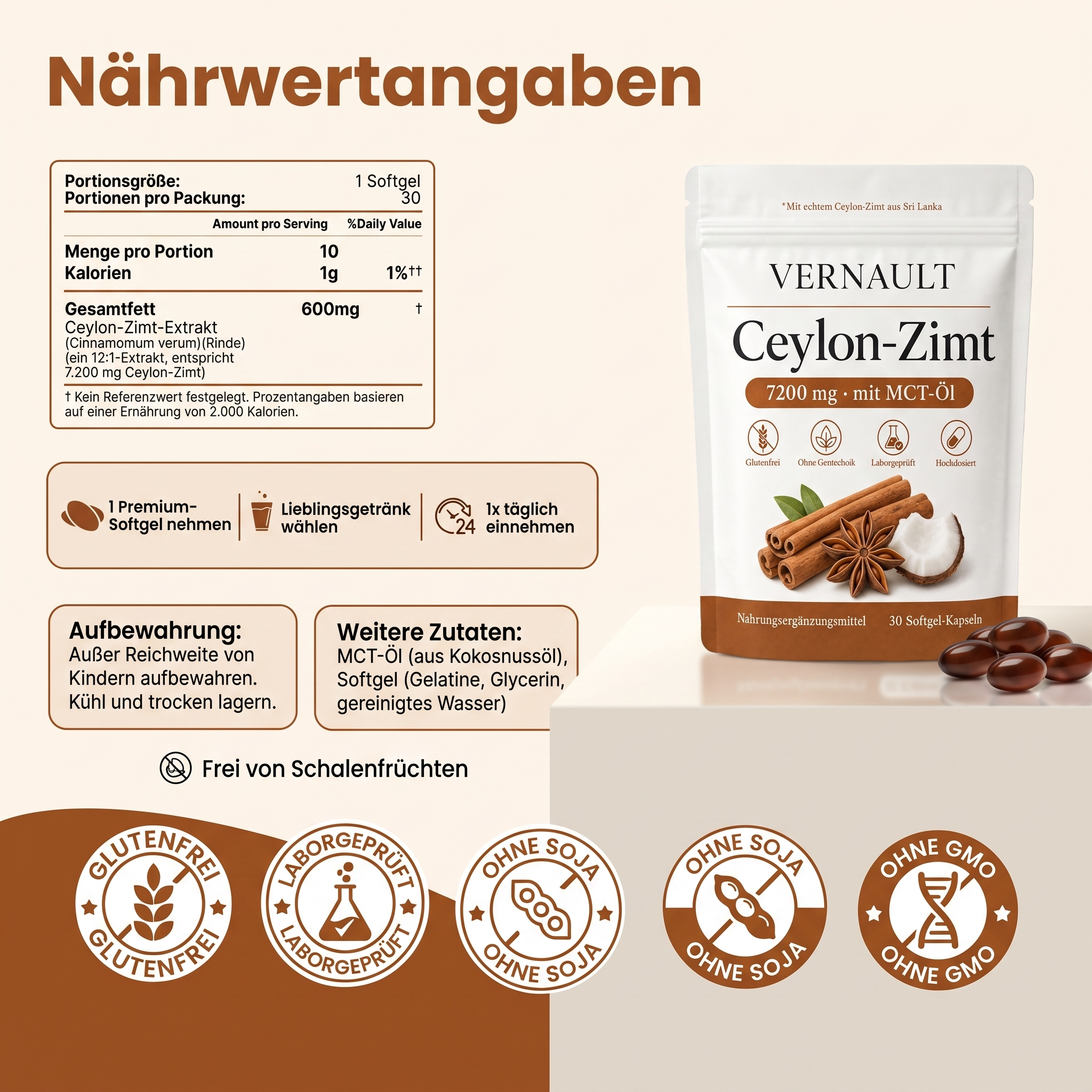 Ceylon Cinnamon 7200mg with MCT Oil