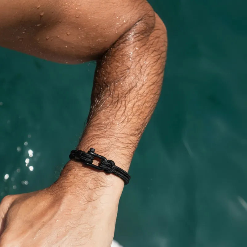 Black Rope Bracelet Malibu | Vernault