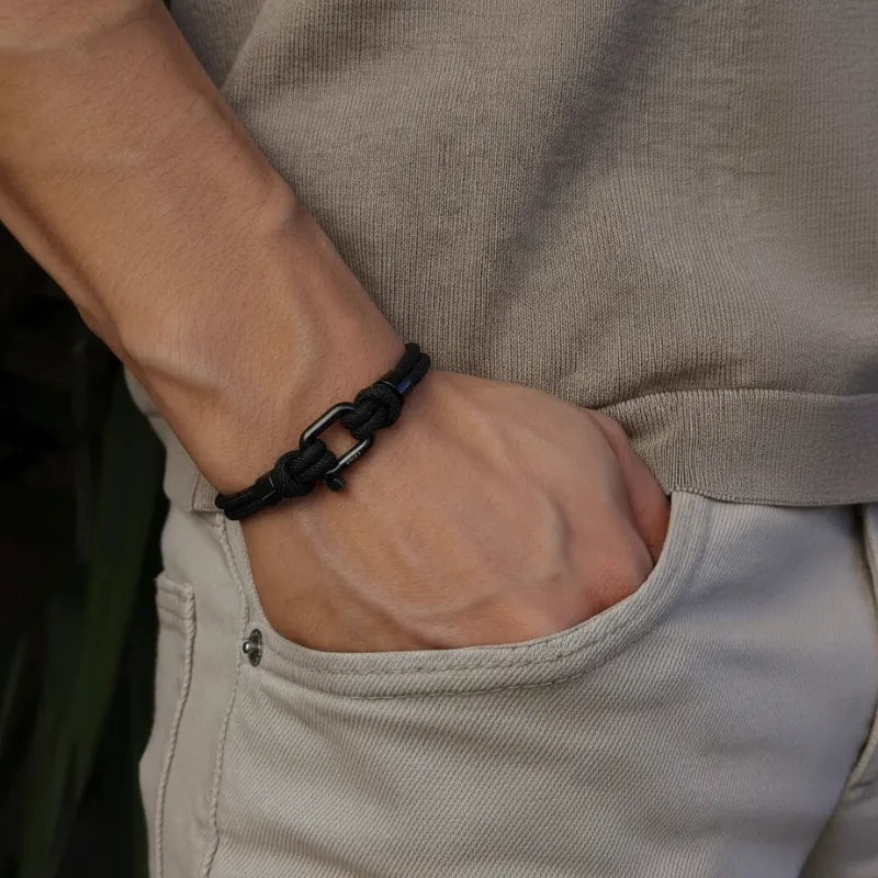 Black Rope Bracelet Malibu | Vernault