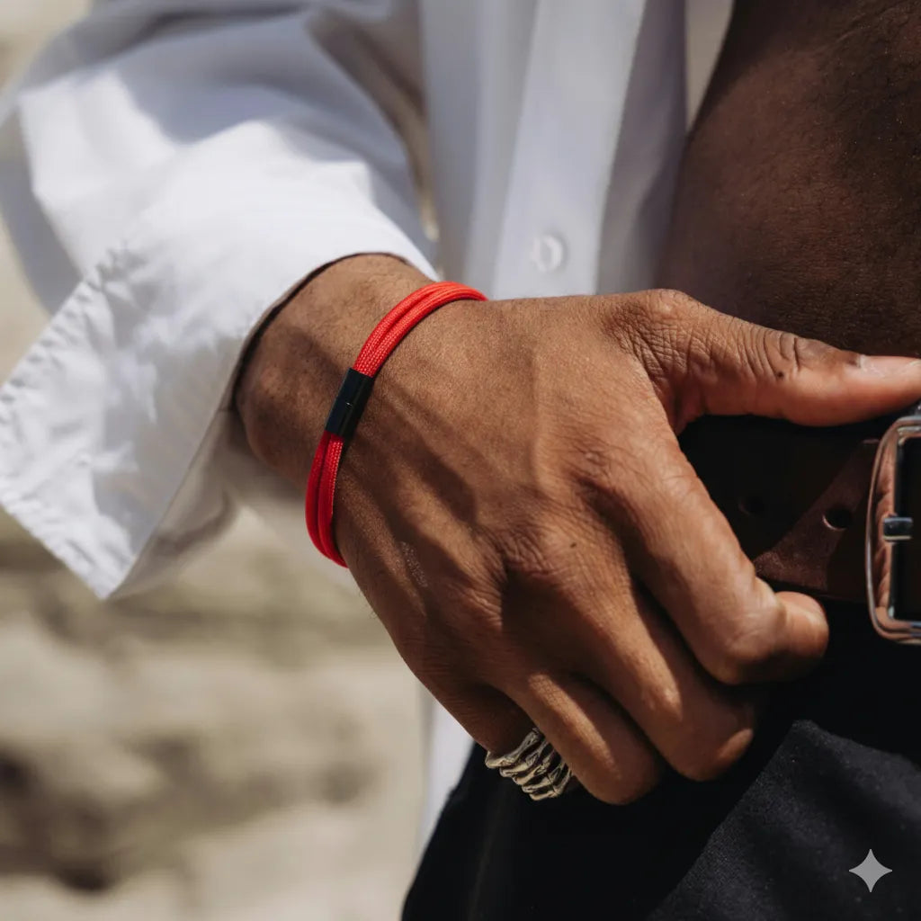 Minimalist Red Rope Bracelet Wave | Vernault