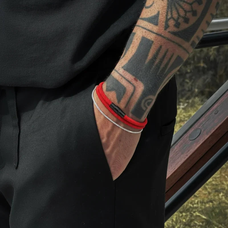 Minimalist Red Rope Bracelet Wave | Vernault